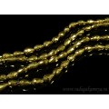 Бусины из циркона капля 10*15мм цвет золотистый, 70см, 42 бусины