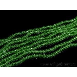 Бусины из циркона кукуруза гр.6мм цвет светло-зеленый, 46,5см, 98 бусин