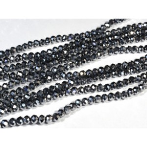 Бусины из циркона кукуруза гр.6мм цвет серебристый, 45,5см, 98 бусин