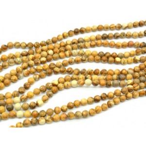 Бусины из яшмы песочной шарик 6,5мм, 37,5см, 60 бусин