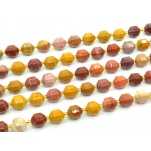 Бусины из яшмы мукаит шарик с гранями 9мм, 19см, полнити