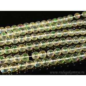 Бусины из хрусталя тонированного шарик 12мм цвет св.лимонный, 37см, 33 бусины Бусины из хрусталя тонированного шарик 12мм цвет св.лимонный, 37см, 33 бусины