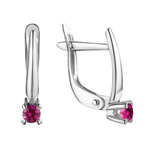 C925 Серьги 1,48г рубин синт. родирование C925 Серьги 1,48г рубин синт. родирование