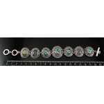 Браслет из гелиотиса в металле, овал, узор "греческий"