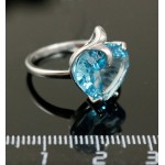 C925 Кольцо 3,94г топаз гт голубой родирование