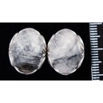 C925 Серьги 7.89г кварц-волосатик овал 16х12мм огранка англ. замок