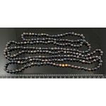 Бусы 185-190см из жемчуга III шарик 6-7мм черный