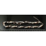 Бусы из жемчуга барокко, жгут 3 нити, цвет черный, белый, микс