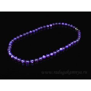 Бусы из опала (имитация) шарик 8мм матовый фиолетовый, 50см