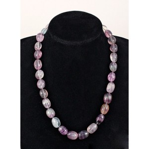 Бусы из флюорита 45см, бочонки 16х12мм