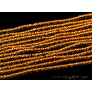 Бусины из шпинели шарик гр.2мм цвет рыжий, 35см, 172 бусин