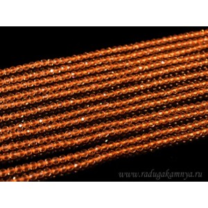 Бусины из шпинели шарик гр.3мм цвет рыжий, 35,5см, 124 бусины