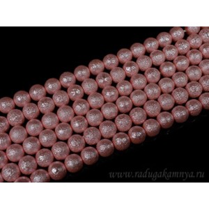 Бусины акриловые шарик тисненый 10мм цвет розовый, 40см, 42 бусины Бусины акриловые шарик тисненый 10мм цвет розовый, 40см, 42 бусины