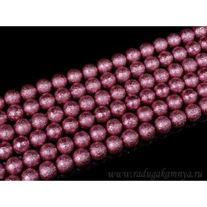 Бусины акриловые шарик тисненый 10мм цвет сиреневый темный, 40см, 42 бусины Бусины акриловые шарик тисненый 10мм цвет сиреневый темный, 40см, 42 бусины