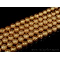 Бусины акриловые шарик тисненый 12мм цвет бронзовый, 40см, 34 бусины
