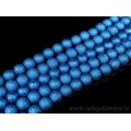 Бусины акриловые шарик тисненый 12мм цвет лазурный, 40см, 34 бусины