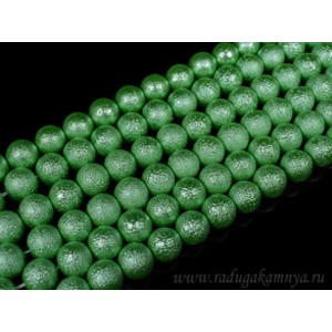 Бусины акриловые шарик тисненый 12мм цвет мятный, 40см, 34 бусины Бусины акриловые шарик тисненый 12мм цвет мятный, 40см, 34 бусины
