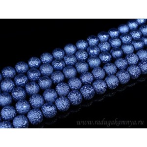 Бусины акриловые шарик тисненый 12мм цвет синий, 40см, 34 бусины Бусины акриловые шарик тисненый 12мм цвет синий, 40см, 34 бусины