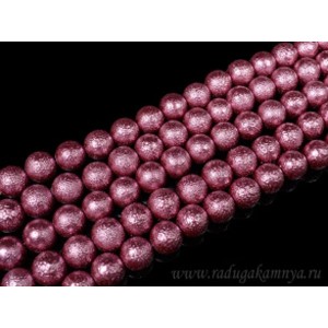 Бусины акриловые шарик тисненый 12мм цвет сиреневый темный, 40см, 34 бусины Бусины акриловые шарик тисненый 12мм цвет сиреневый темный, 40см, 34 бусины