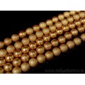 Бусины акриловые шарик тисненый 14мм цвет бронзовый, 40см, 29 бусин