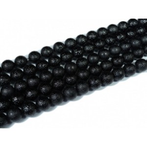 Бусины акриловые шарик тисненый 14мм цвет черный, 40см, 29 бусин