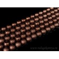 Бусины акриловые шарик тисненый 14мм цвет шоколадный, 40см, 29 бусин