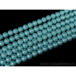 Бусины акриловые шарик тисненый 8мм цвет голубой, 40см, 50 бусин Бусины акриловые шарик тисненый 8мм цвет голубой, 40см, 50 бусин