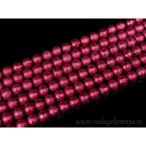 Бусины акриловые шарик тисненый 8мм цвет малиновый, 40см, 50 бусин Бусины акриловые шарик тисненый 8мм цвет малиновый, 40см, 50 бусин