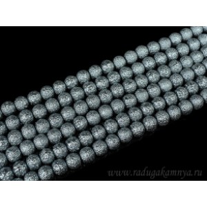 Бусины акриловые шарик тисненый 8мм цвет серый, 40см, 50 бусин Бусины акриловые шарик тисненый 8мм цвет серый, 40см, 50 бусин