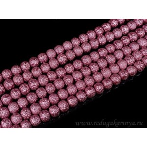 Бусины акриловые шарик тисненый 8мм цвет сиреневый темный, 40см, 50 бусин