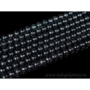 Бусины акриловые шарик тисненый 8мм цвет черный, 40см, 50 бусин