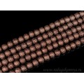 Бусины акриловые шарик тисненый 8мм цвет шоколадный, 40см, 50 бусин