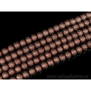 Бусины акриловые шарик тисненый 8мм цвет шоколадный, 40см, 50 бусин