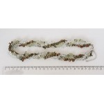 Бусы из горного хрусталя, +унакит+пренит, галтовка, жгут 3 нити