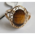 Кольцо с тигровым глазом, овал, "греческое"