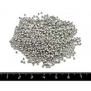 Бисер Чехия натуральный  глазурованный, размер 10, арт. 01700, серебристые тона, 10 грамм