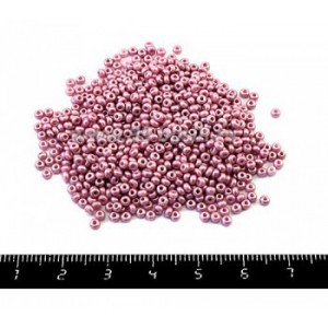 Бисер Чехия глазурованный, размер 10, арт. 23240,жемчужные розово-сиреневые тона, 10 грамм