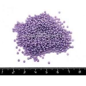 Бисер Чехия глазурованный, размер 10, арт. 23270,жемчужные фиолетовые тона, 10 грамм