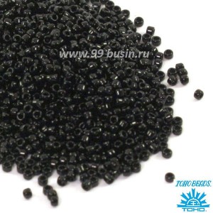 Бисер TOHO №11 цвет 0049 черный непрозрачный ЯПОНИЯ пакет 10 граммов