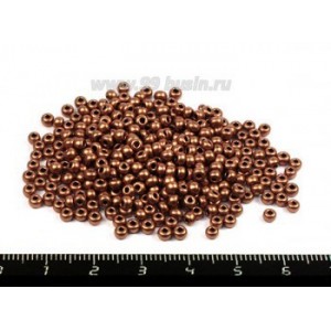 Бисер Чехия глазурованный, размер 8, арт. 01780, жемчужные медные тона, 10 грамм