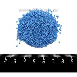Бисер Чехия натуральный, непрозрачный, размер 13, артикул 63050, голубые тона, 5 грамм