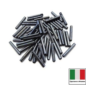 Стеклярус Винтажный 15 мм, гладкий, цвет гематит, 5 грамм/упаковка, Италия