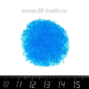 Бисер Чехия прозрачный, размер 13, арт. 60000  голубые тона, 5 гр.