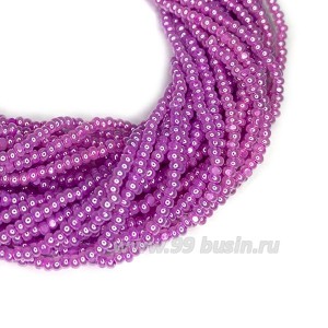 Бисер Sharlotte граненый, жемчужный блеск, розовато-сиреневые тона, арт. 37328, 13 размер, около 30 см/нить, 3 нити/упаковка, (около 3 гр.)