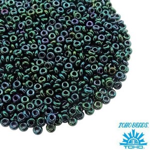 Бисер TOHO Demi Round №11 цвет 506 зеленый меланж ЯПОНИЯ 5 граммов