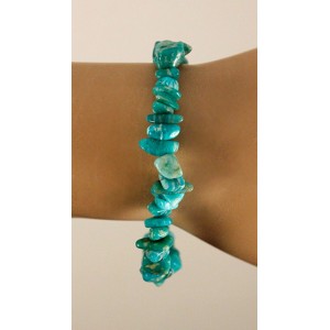 Браслет из амазонита, галтовка, на резинке