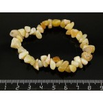 Браслет из опала желтого, галтовка, на резинке
