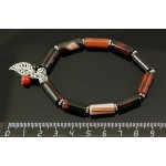 Браслет из сардоникса, цилиндры, с подвеской