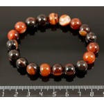 Браслет из сардоникса, шарик 10мм, на резинке