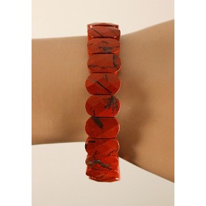 Браслет яшма красная огранка (размер звена 14*9 мм)